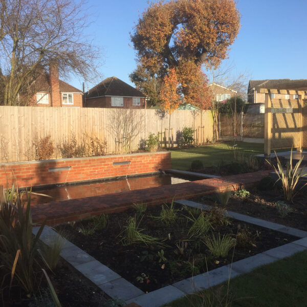 Formal garden pond