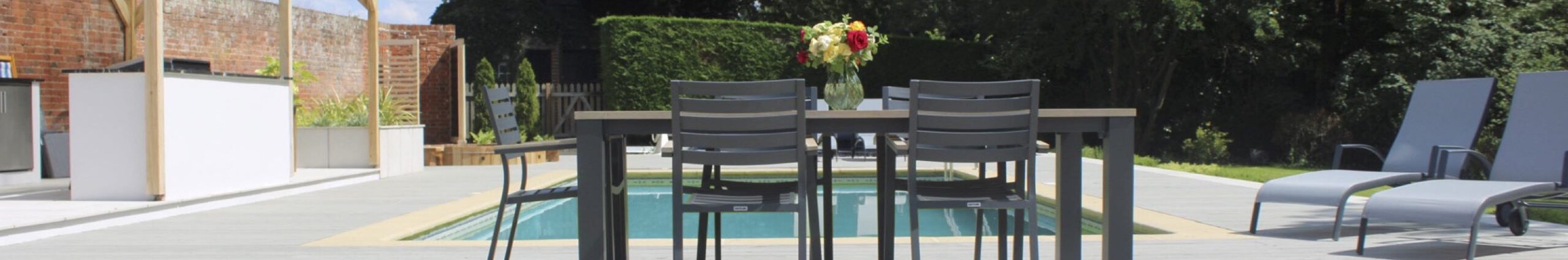 Swimming pool garden furniture